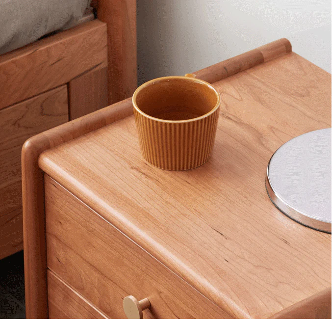 Prunus Solid Cherry Bedside Table - Image 5