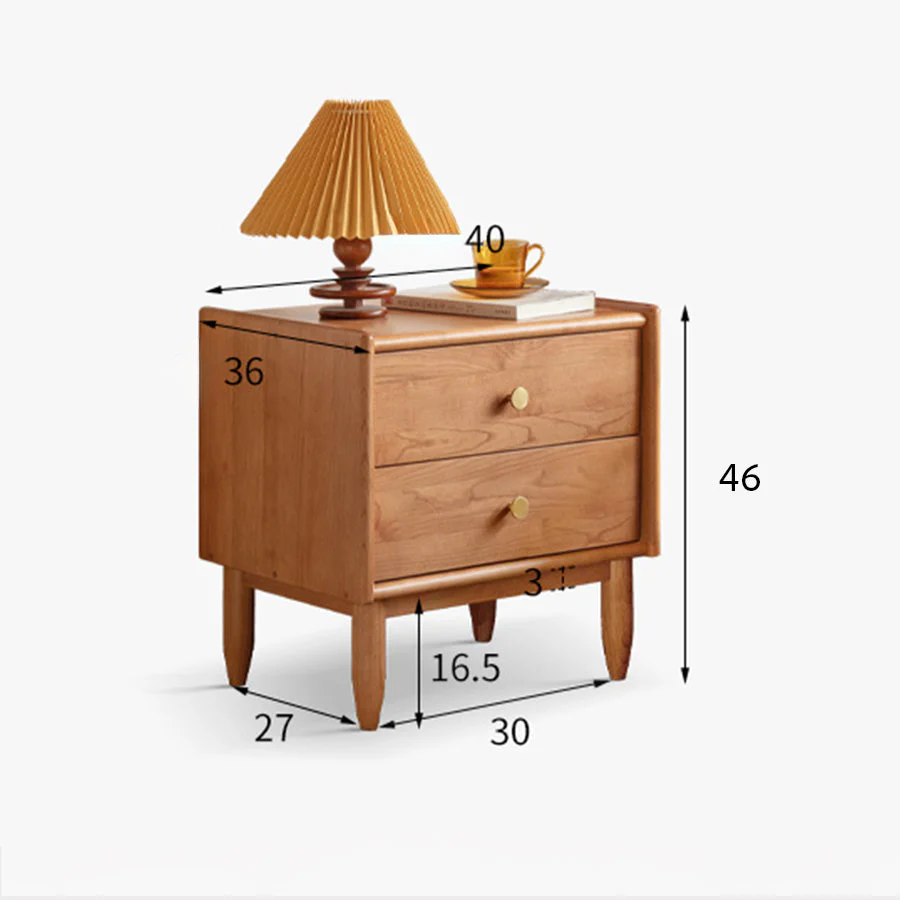 Prunus Solid Cherry Bedside Table - Image 9
