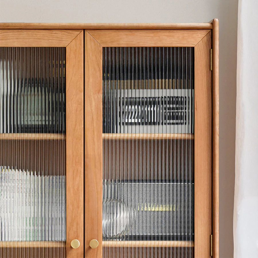 Prunus Solid Cherry Bookcase with Glass Doors - Image 5