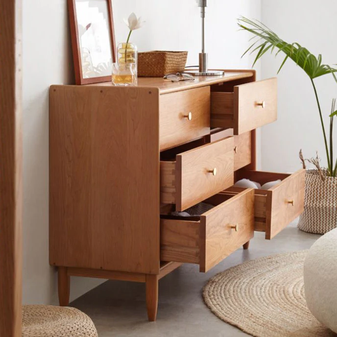 Prunus Solid Cherry 6 Chest of Drawers - Image 5