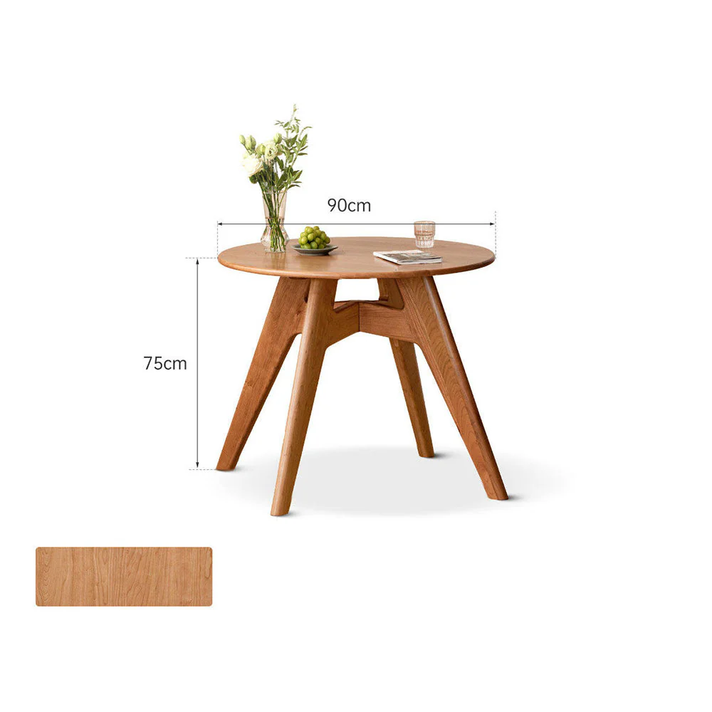 Prunus Natural Solid Cherry Small Round Dining Table - Image 10