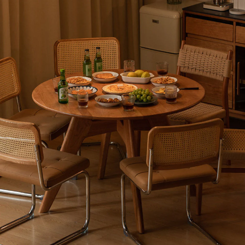 Prunus Natural Solid Cherry Small Round Dining Table - Image 3