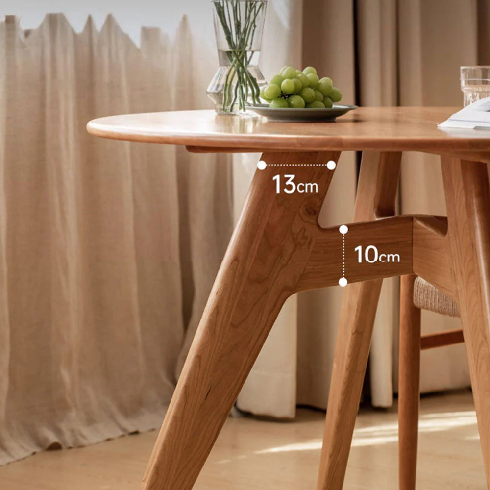 Prunus Natural Solid Cherry Small Round Dining Table - Image 6