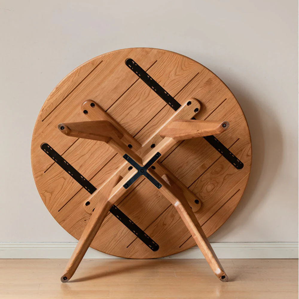 Prunus Natural Solid Cherry Small Round Dining Table - Image 9