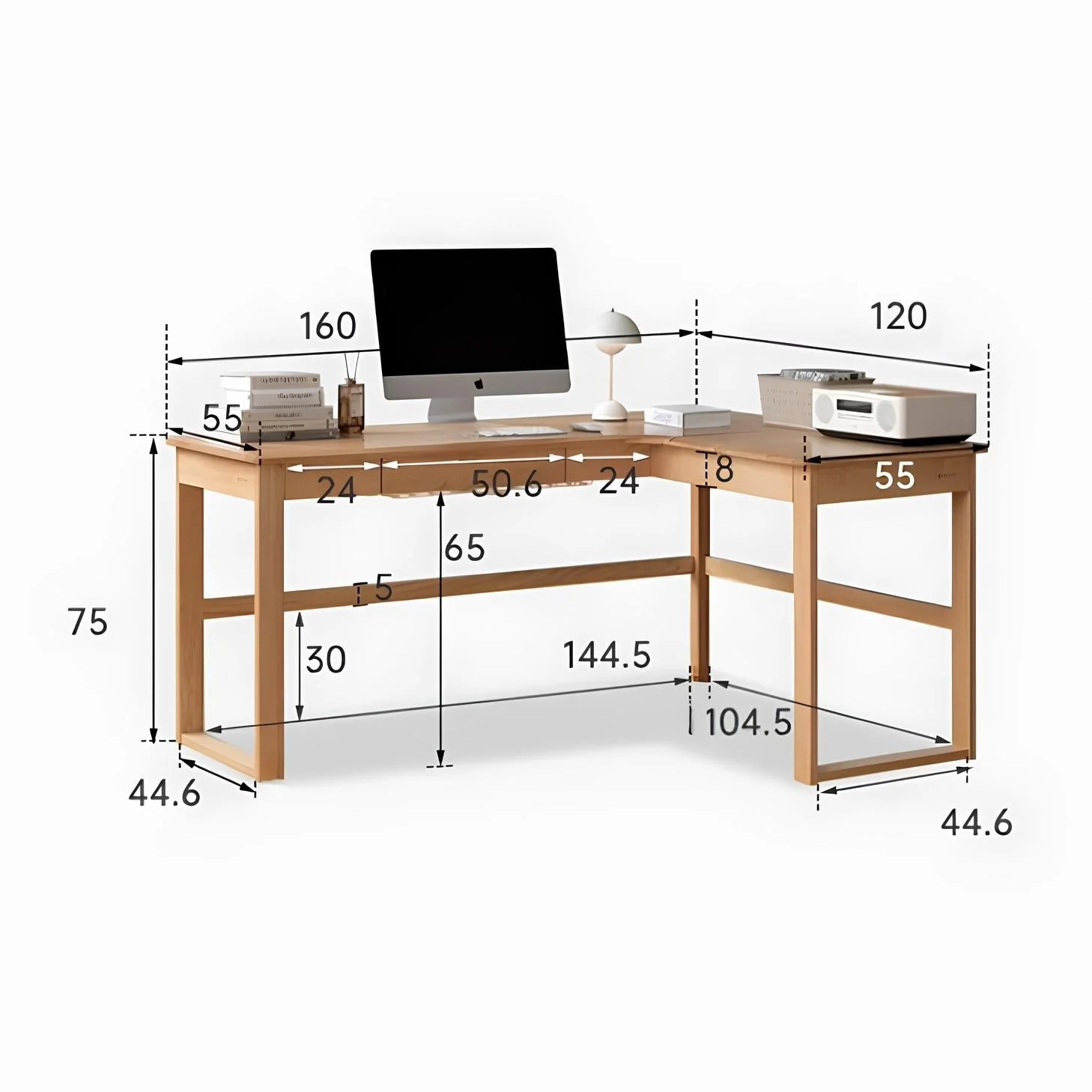 Randers Natural Solid Oak Returning Desk - Image 11