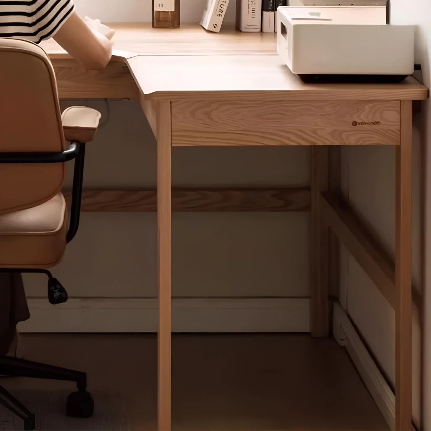 Randers Natural Solid Oak Returning Desk - Image 3