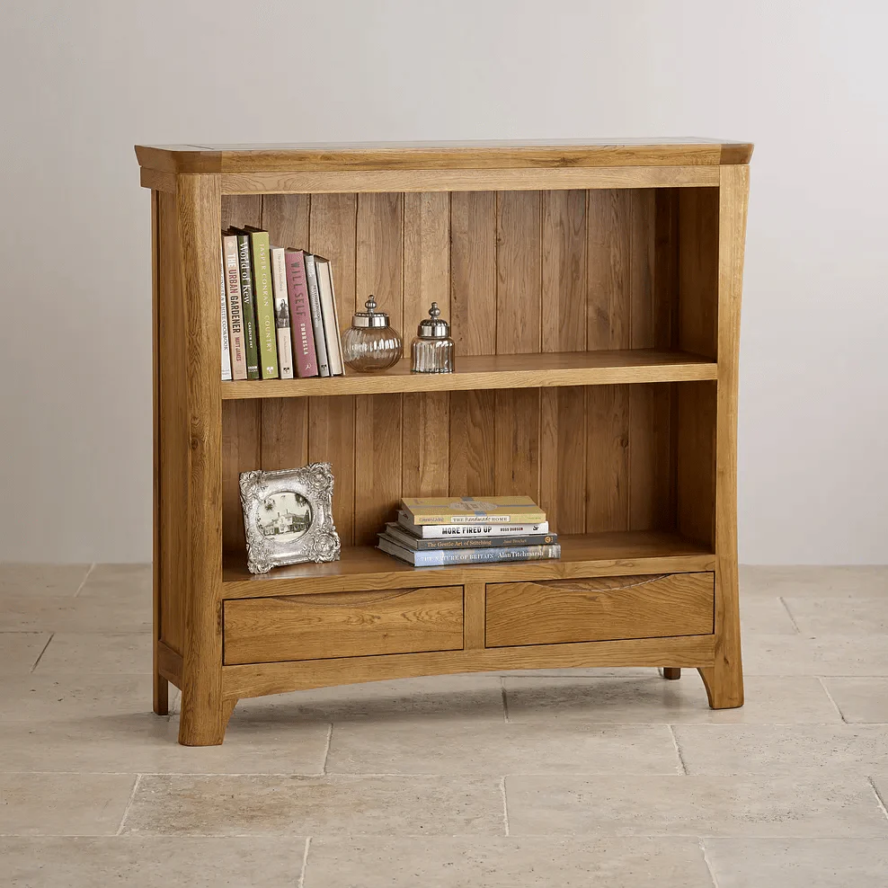 Renwick Rustic Natural Solid Oak Small Bookcase - Image 2