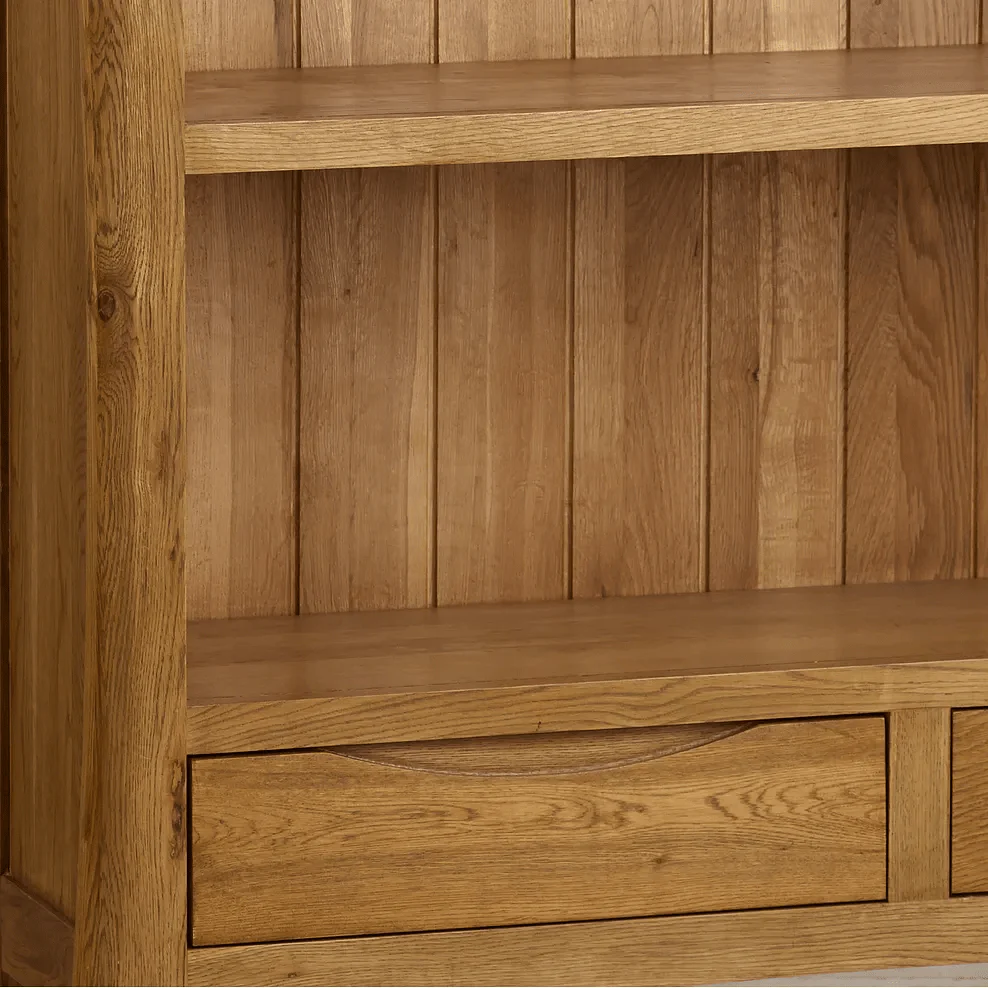 Renwick Rustic Natural Solid Oak Small Bookcase - Image 3