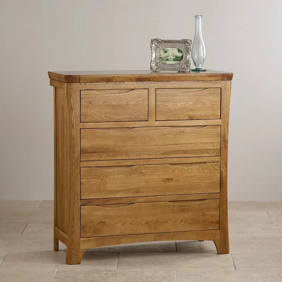Renwick Rustic Solid Oak 2+3 Chest of Drawers