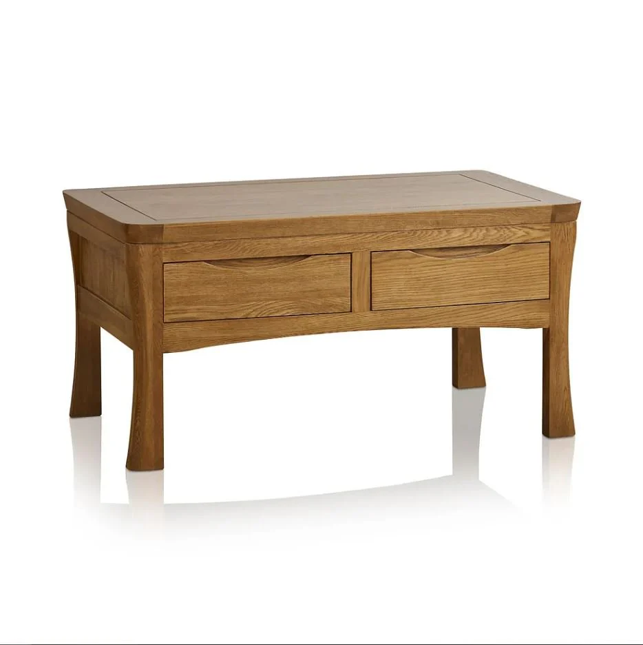 Renwick Rustic Solid Oak 4 Drawer Storage Coffee Table - Image 4