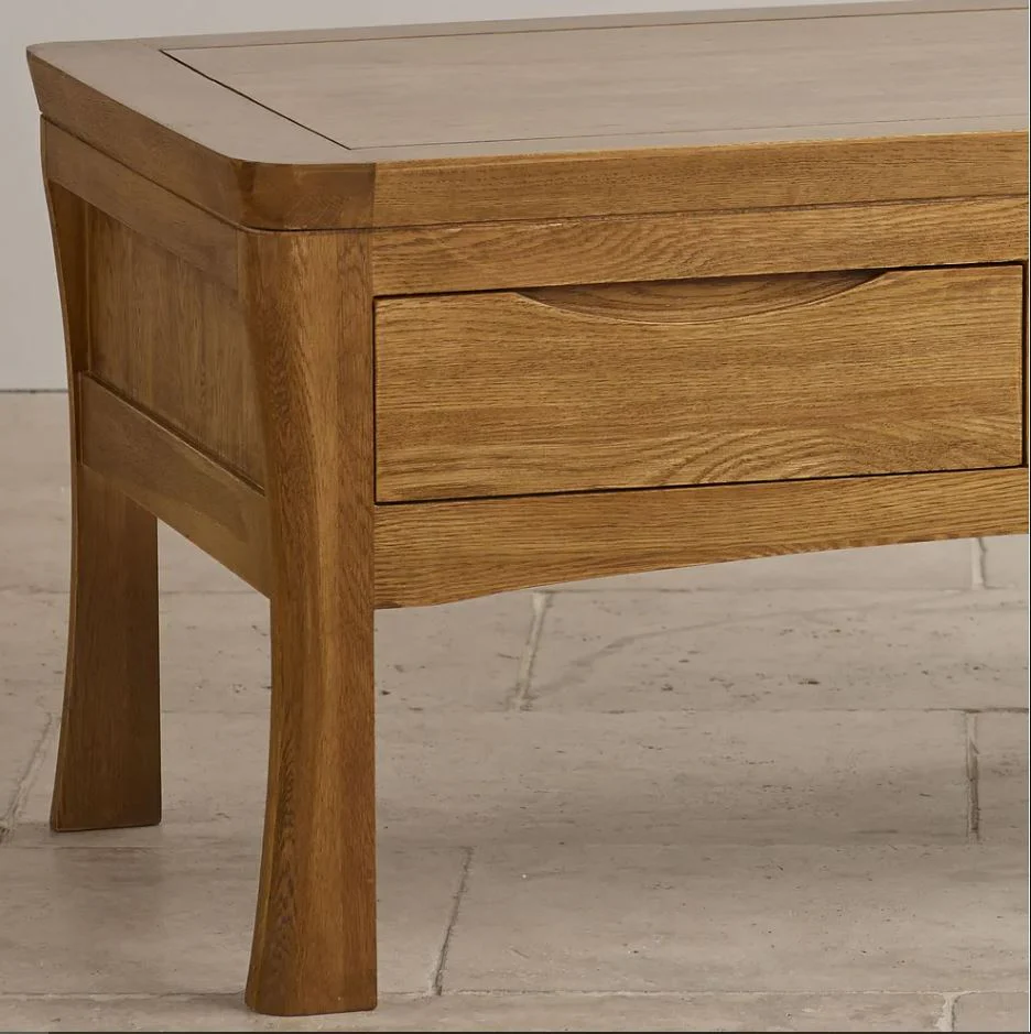 Renwick Rustic Solid Oak 4 Drawer Storage Coffee Table - Image 5
