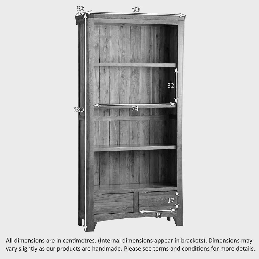 Renwick Rustic Solid Oak Bookcase Cabinet - Image 5