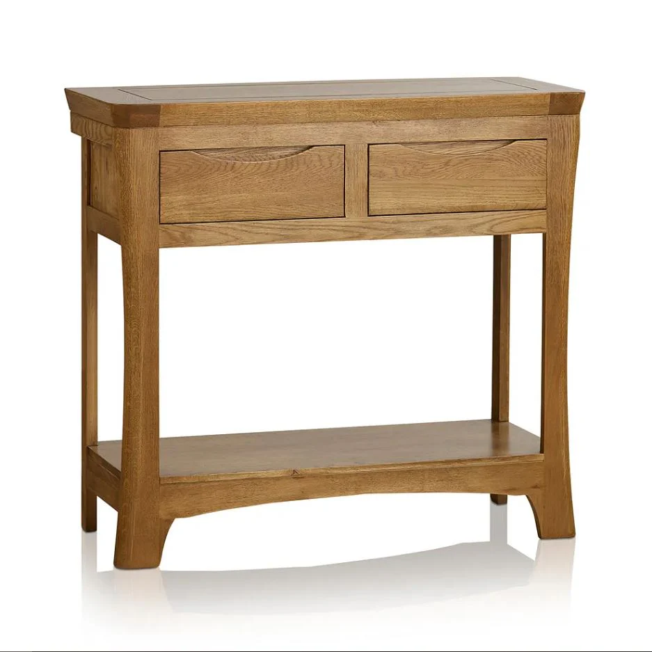 Renwick Rustic Solid Oak Console Table - Image 3