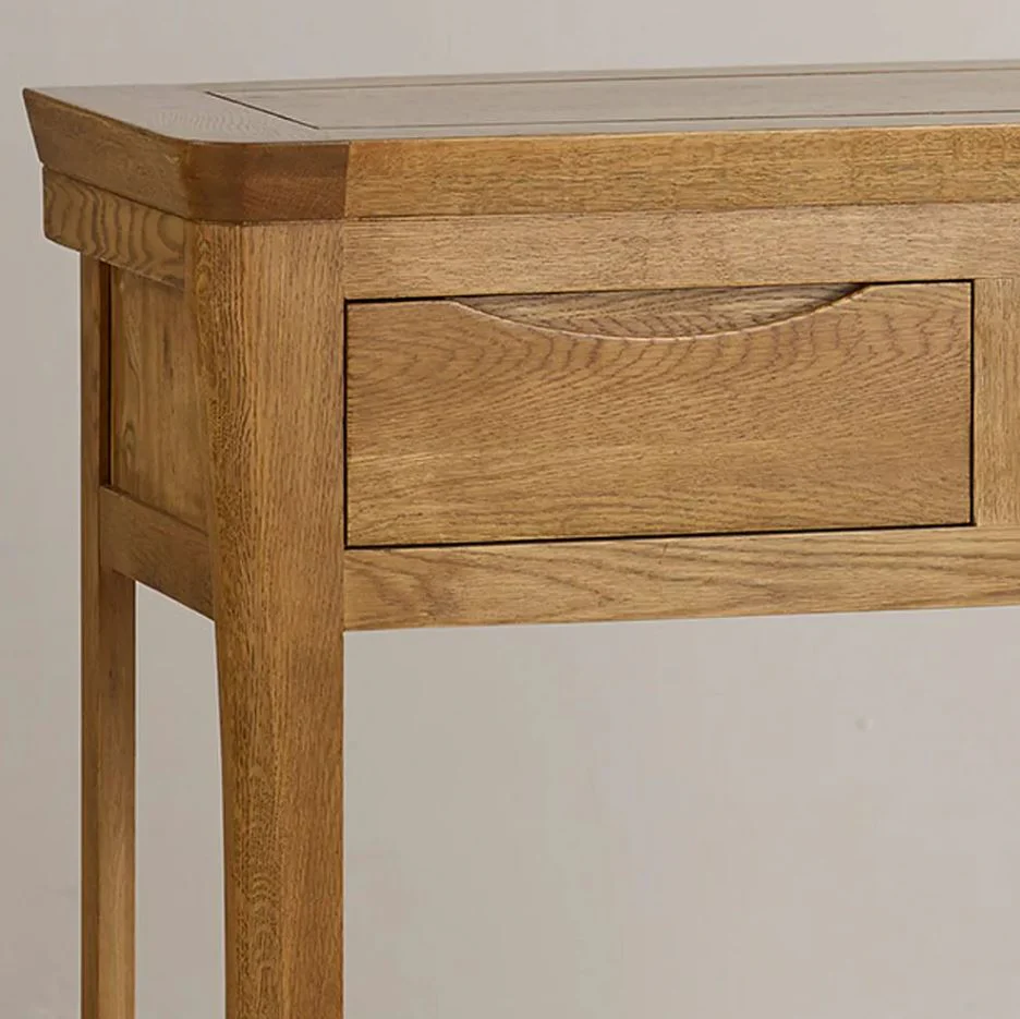 Renwick Rustic Solid Oak Console Table - Image 4
