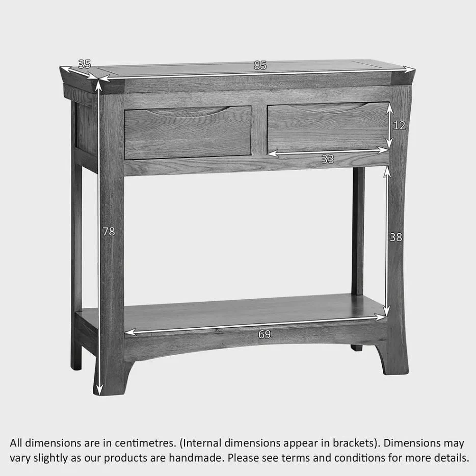 Renwick Rustic Solid Oak Console Table - Image 5