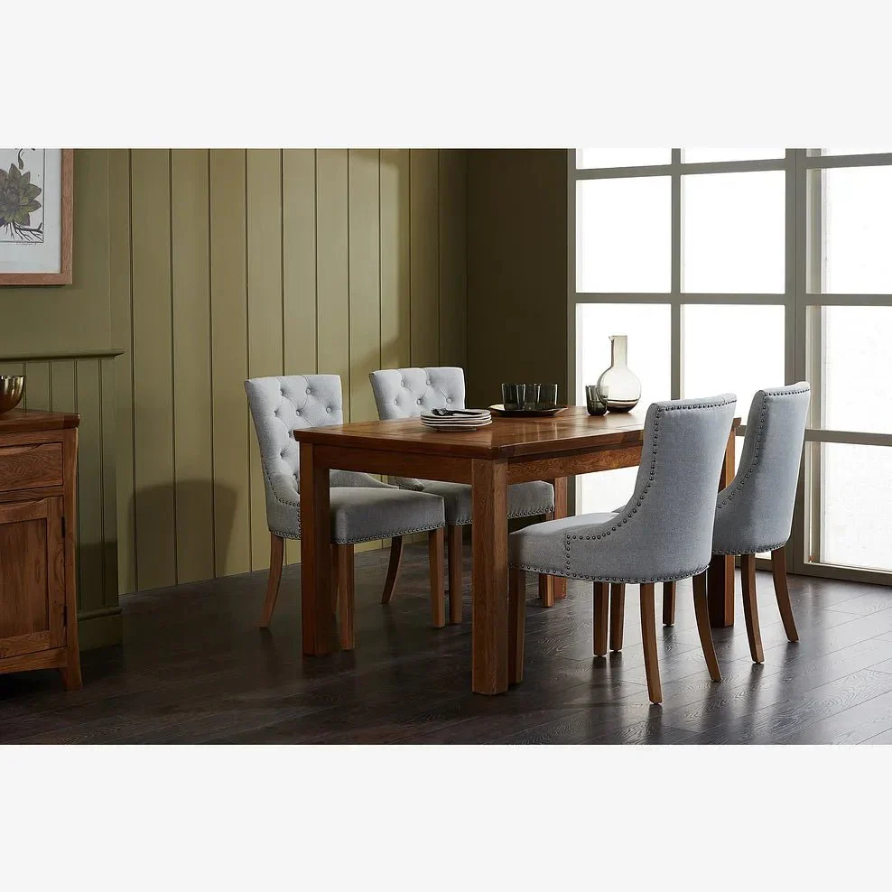 Renwick Rustic Solid Oak Extending Dining Table - Image 3