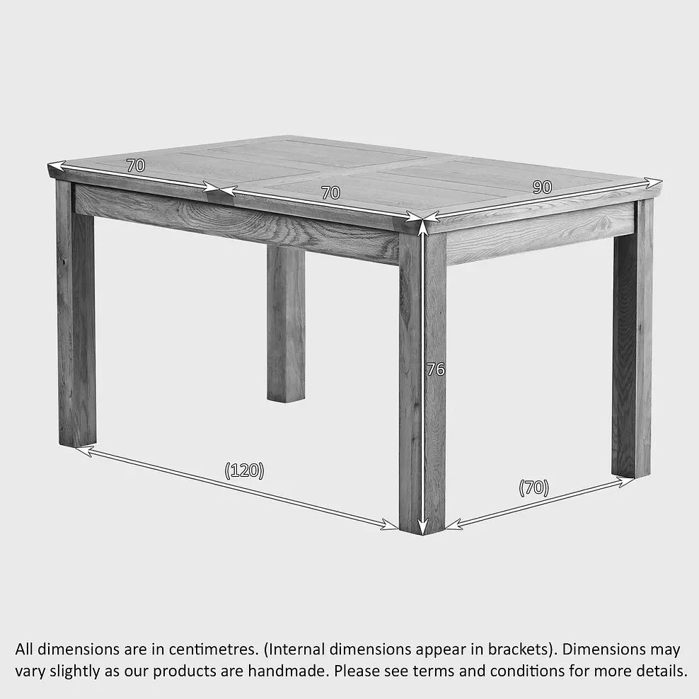 Renwick Rustic Solid Oak Extending Dining Table - Image 4
