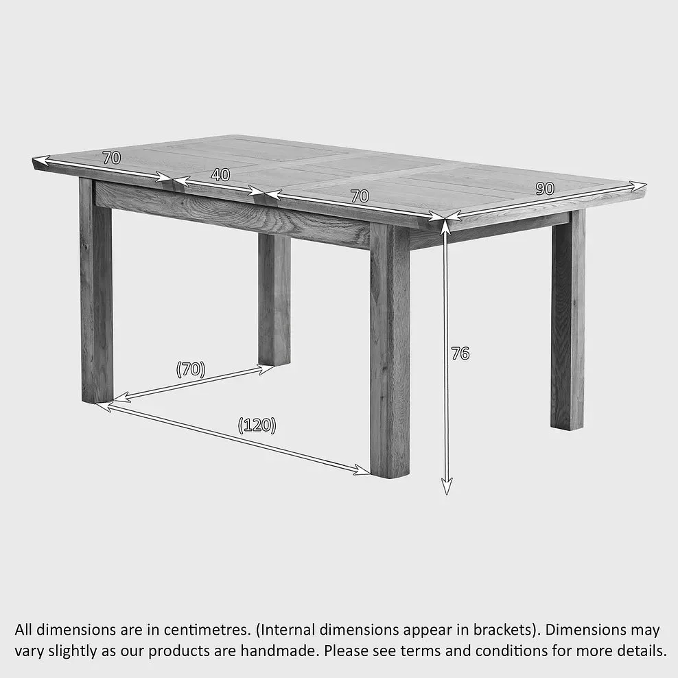 Renwick Rustic Solid Oak Extending Dining Table - Image 5