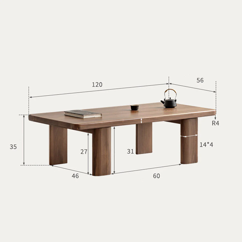 Ribera Natural Solid Walnut Coffee Table - Image 9