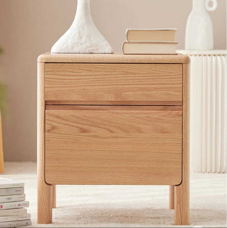 Riga Natural Solid Oak Bedside Table - Image 3