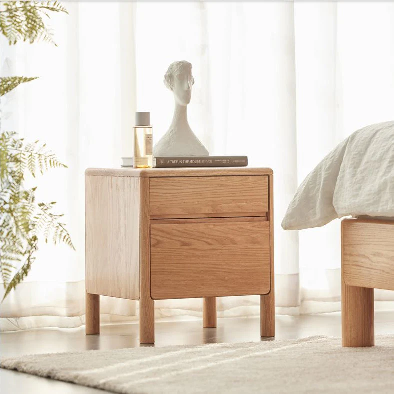 Riga Natural Solid Oak Bedside Table - Image 4