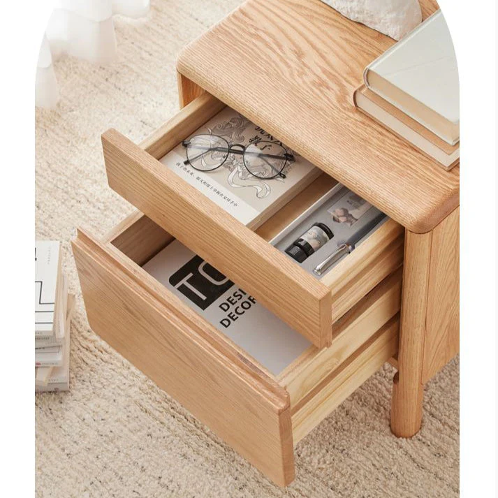 Riga Natural Solid Oak Bedside Table - Image 6