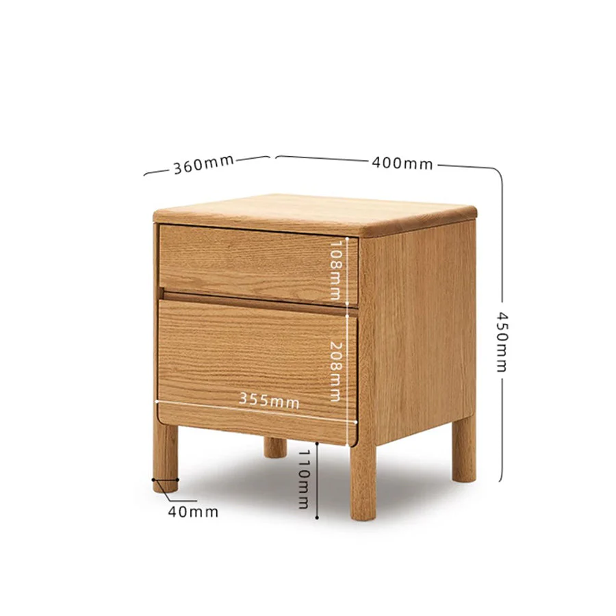 Riga Natural Solid Oak Bedside Table - Image 9