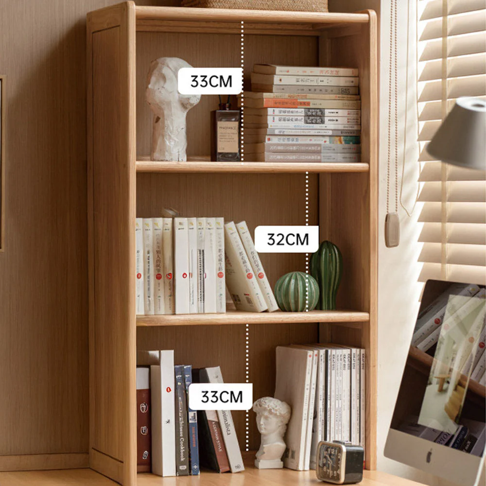 Rocca Natural Solid Oak Desk with Side Shelves - Image 3