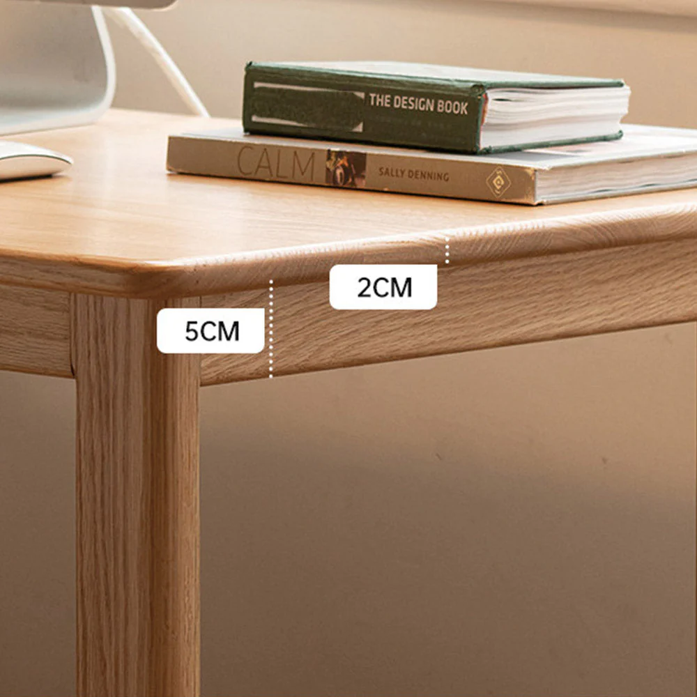 Rocca Natural Solid Oak Desk with Side Shelves - Image 6