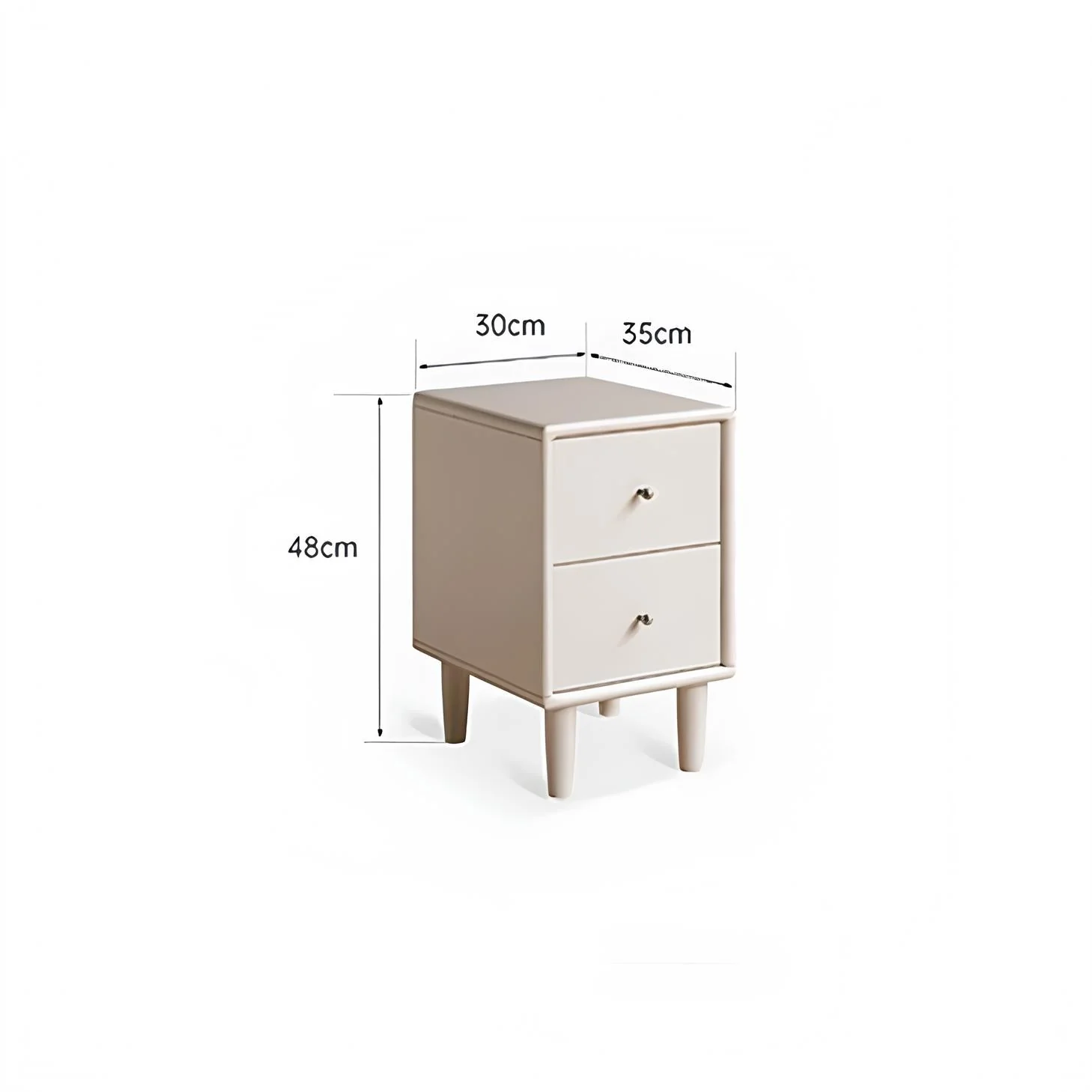 Roding Natural Solid Rubber Wood Bedside Table - Image 5
