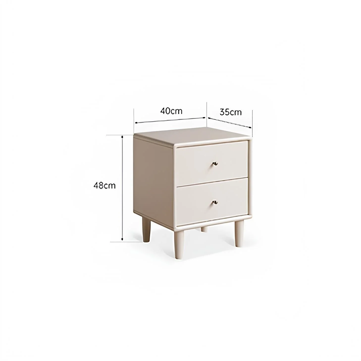 Roding Natural Solid Rubber Wood Bedside Table - Image 6