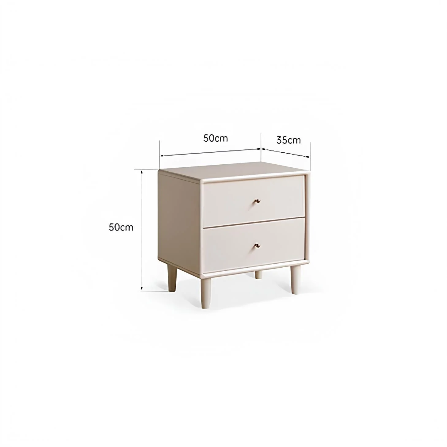 Roding Natural Solid Rubber Wood Bedside Table - Image 7