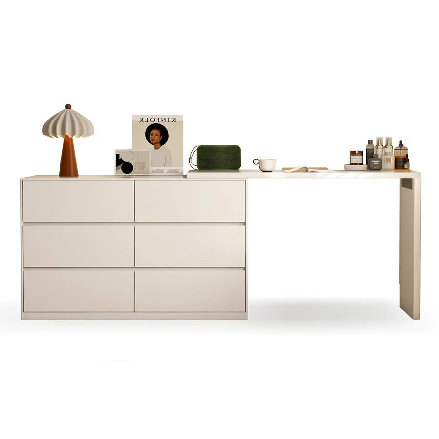 Roseland Cream Solid Rubber Wood Extending Turning Dressing Table with Chest of Drawers - Image 10