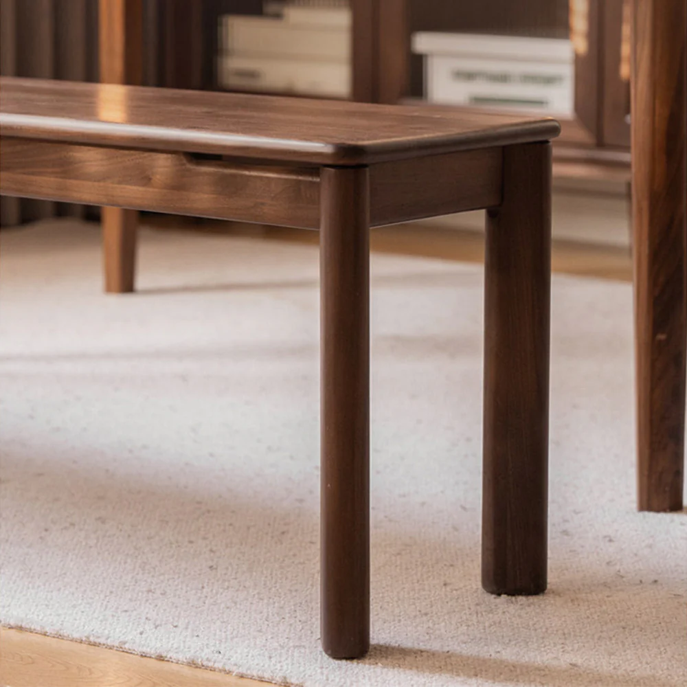 Roselle Natural Solid Walnut Dining Bench - Image 4