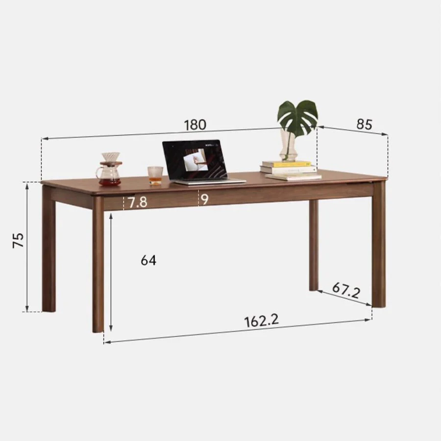 Roselle Natural Solid Walnut Dining Table - Image 7