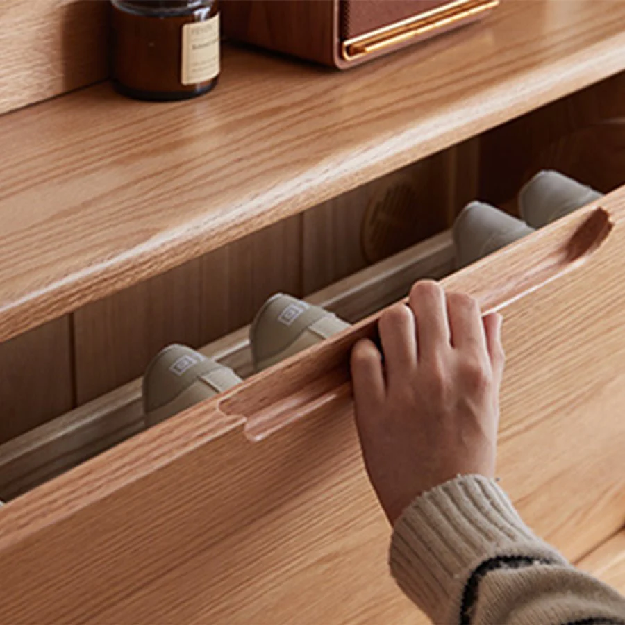 Rostad Natural Solid Oak Flip-top Shoe Cabinet - Image 4