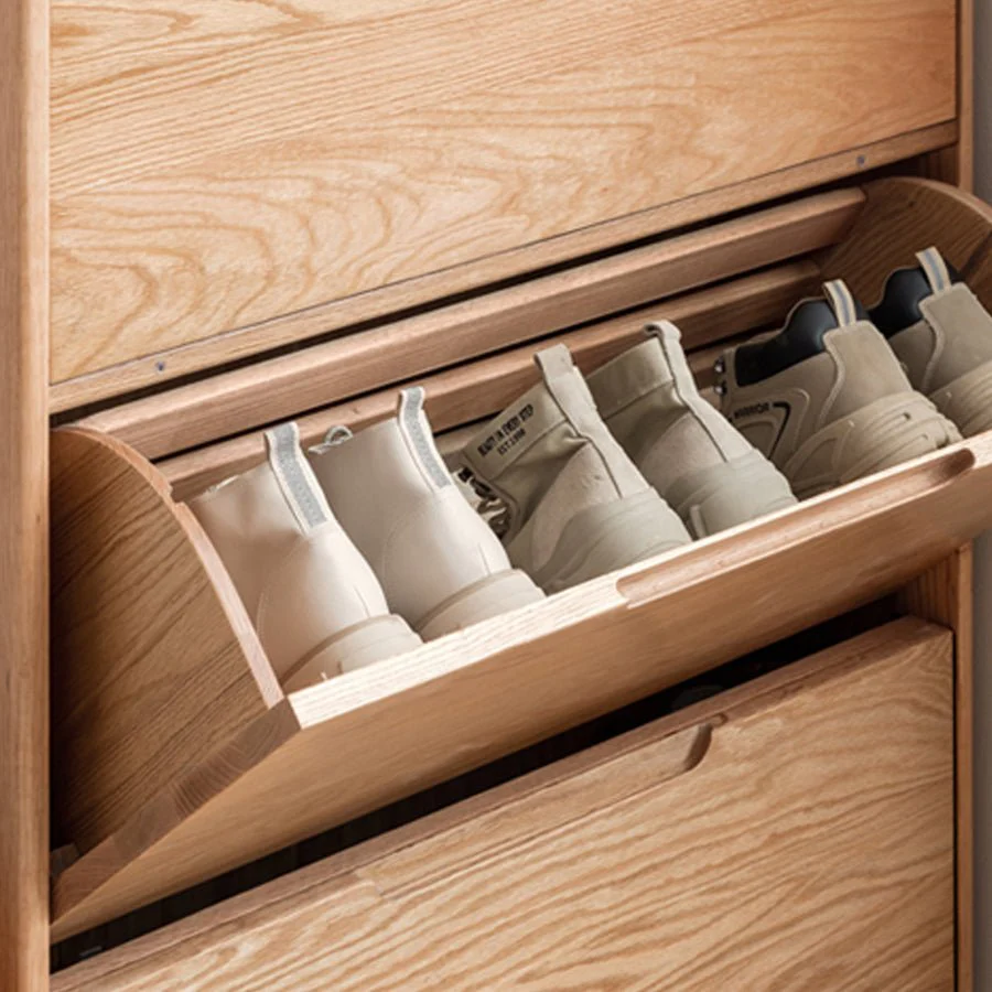 Rostad Natural Solid Oak Flip-top Shoe Cabinet - Image 5
