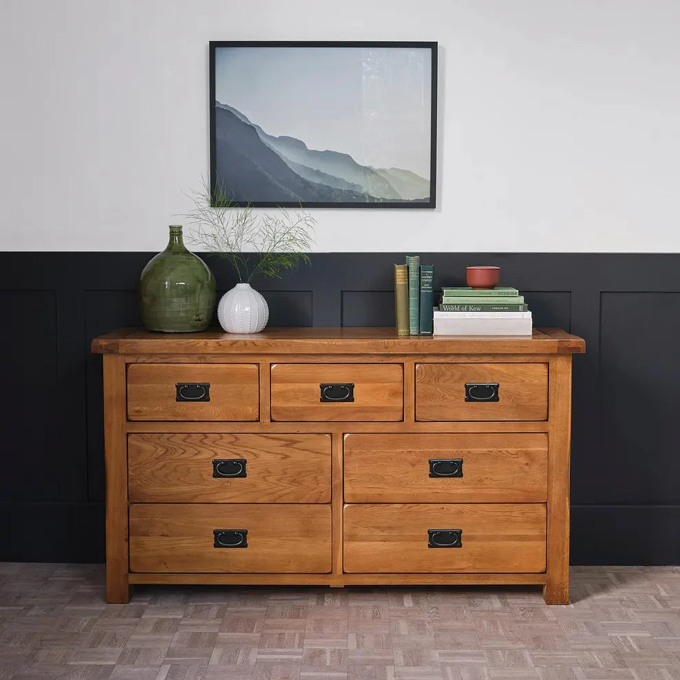 Rustic Country Solid Oak 3+4 Chest of Drawers