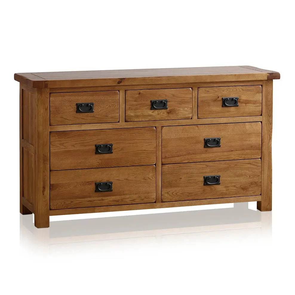Rustic Country Solid Oak 3+4 Chest of Drawers - Image 2