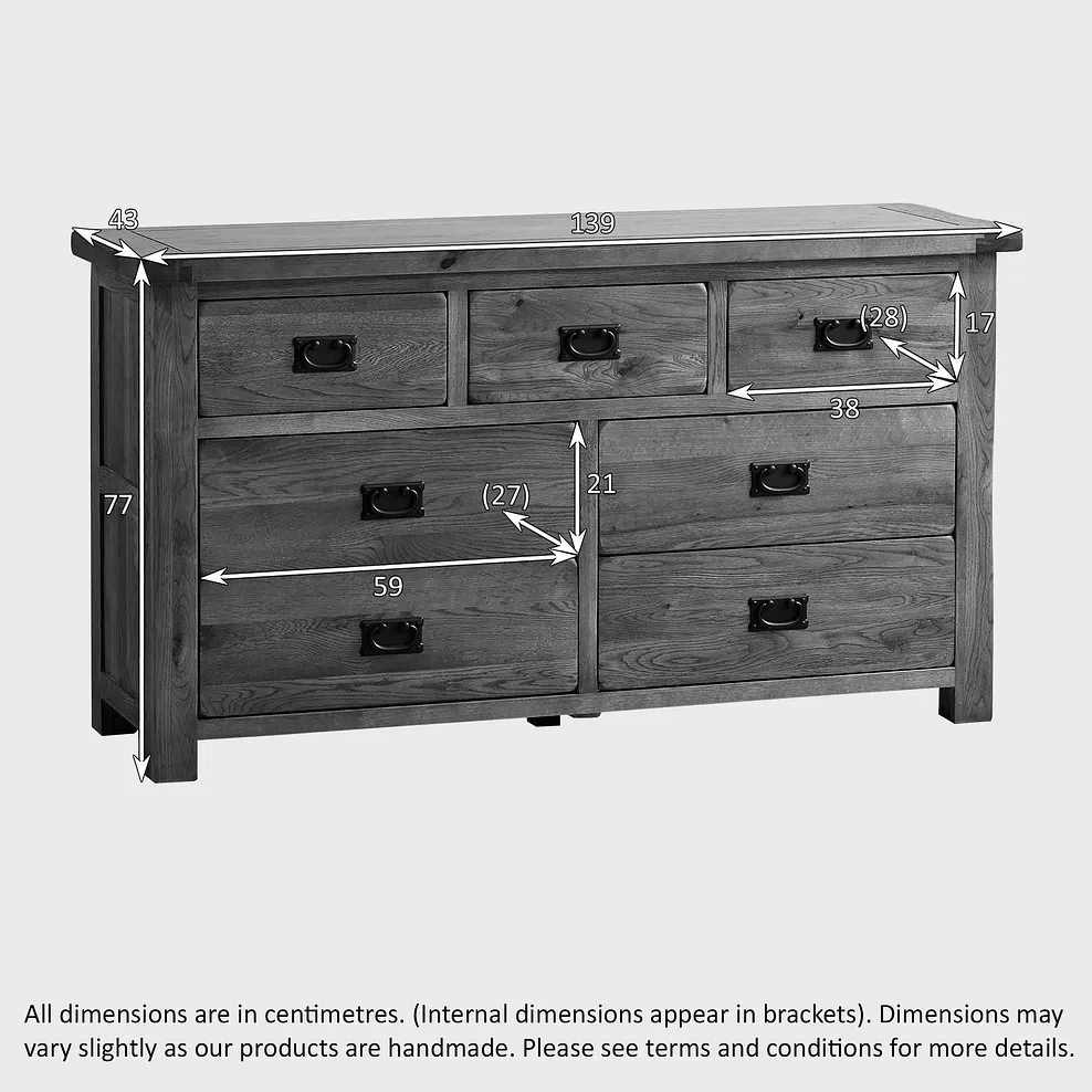 Rustic Country Solid Oak 3+4 Chest of Drawers - Image 4