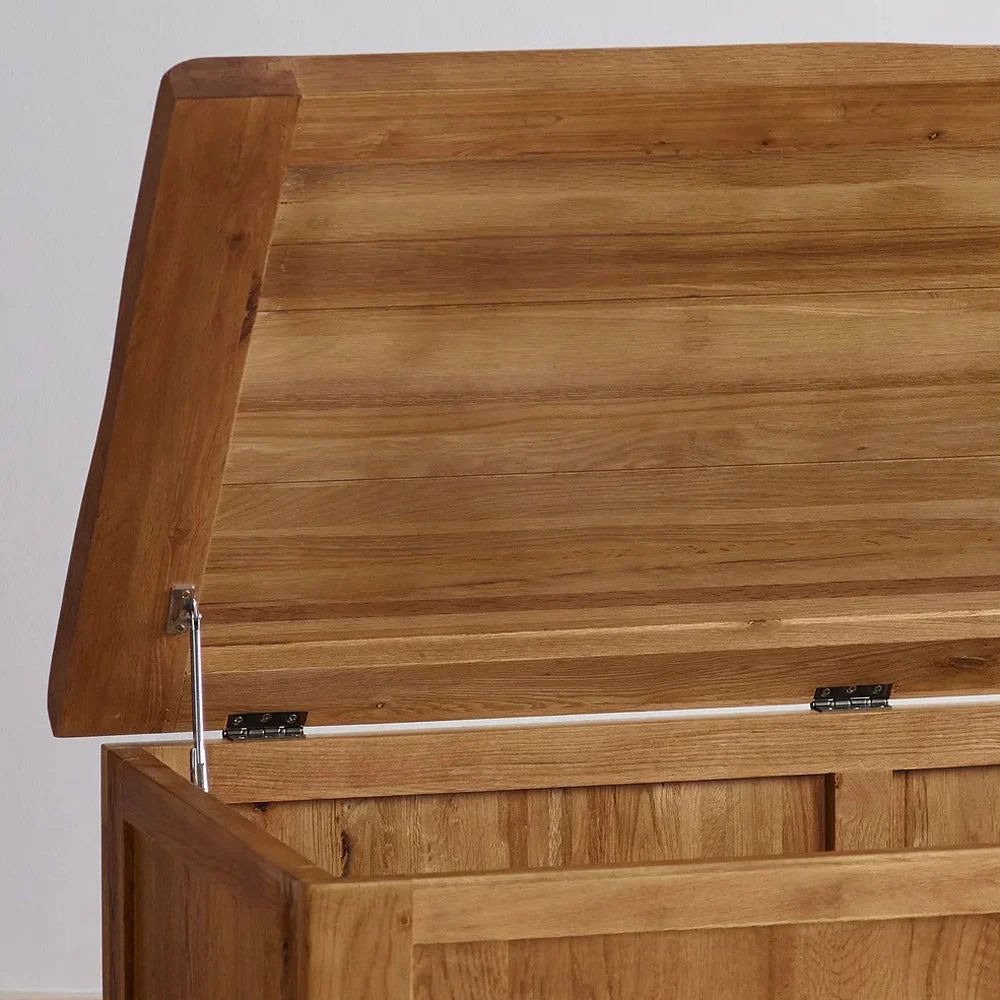 Rustic Country Solid Oak Blanket Box - Image 3
