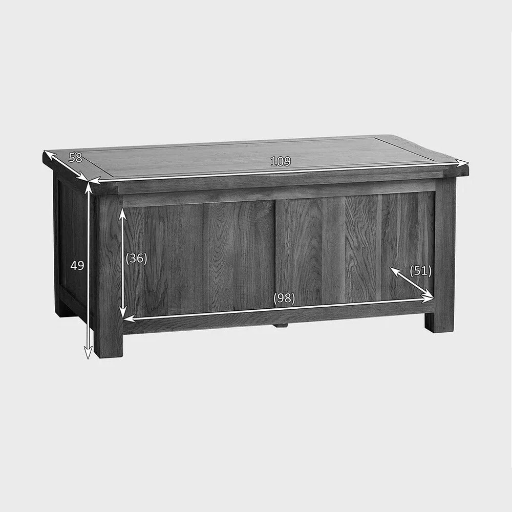 Rustic Country Solid Oak Blanket Box - Image 4