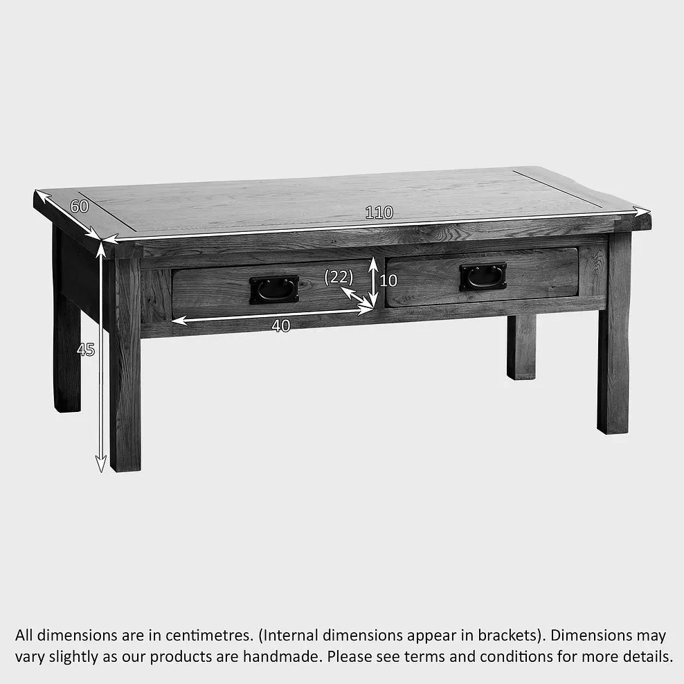 Rustic Country Solid Oak Coffee Table - Image 6