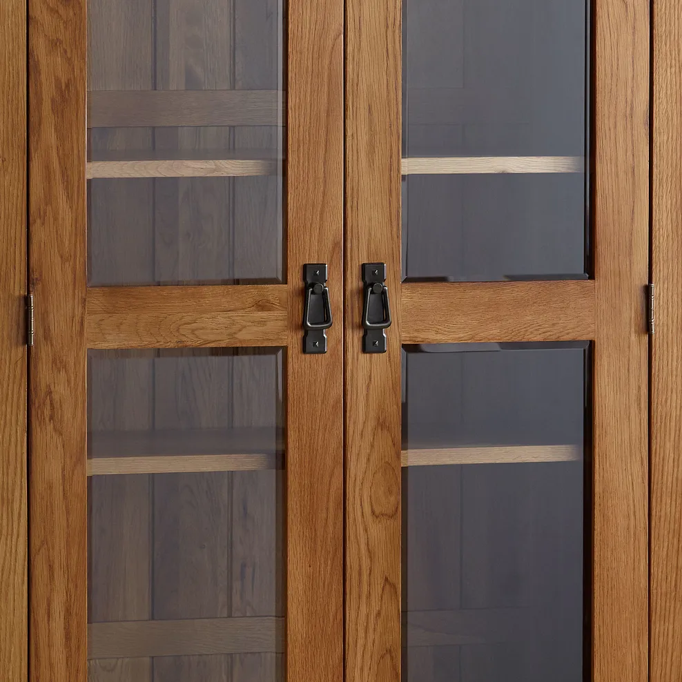Rustic Country Solid Oak Display Cabinet - Image 3