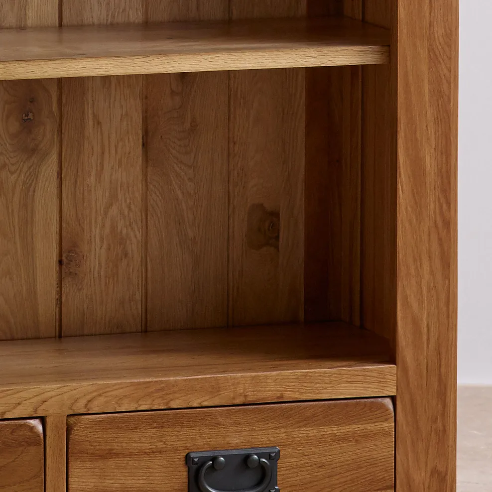 Rustic Country Solid Oak Large Bookcase - Image 3