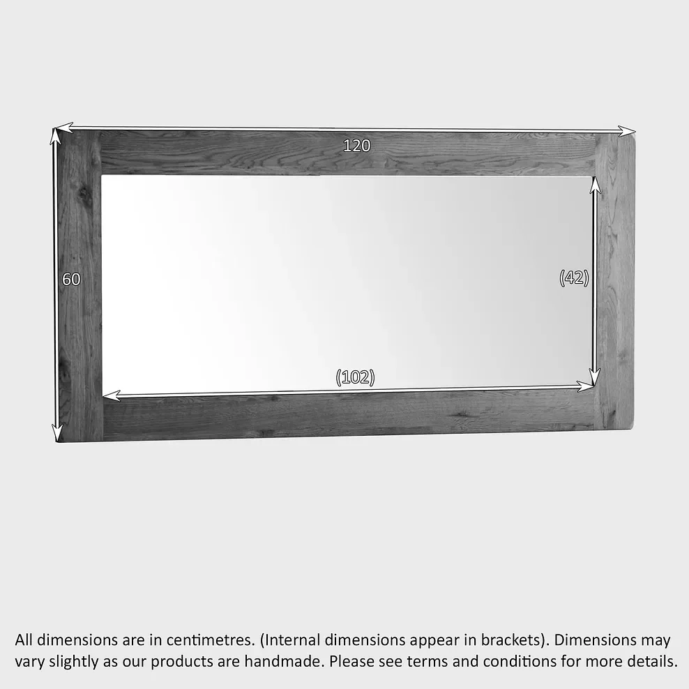 Rustic Country Solid Oak Large Mirror - Image 5