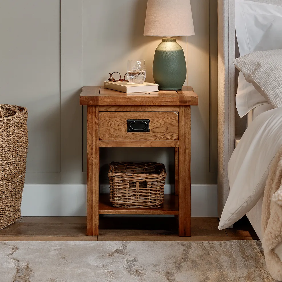 Rustic Country Solid Oak Side Table - Image 2