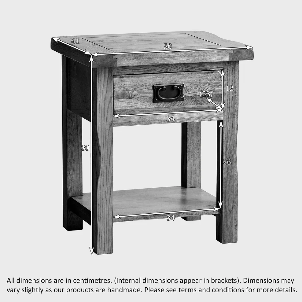 Rustic Country Solid Oak Side Table - Image 6