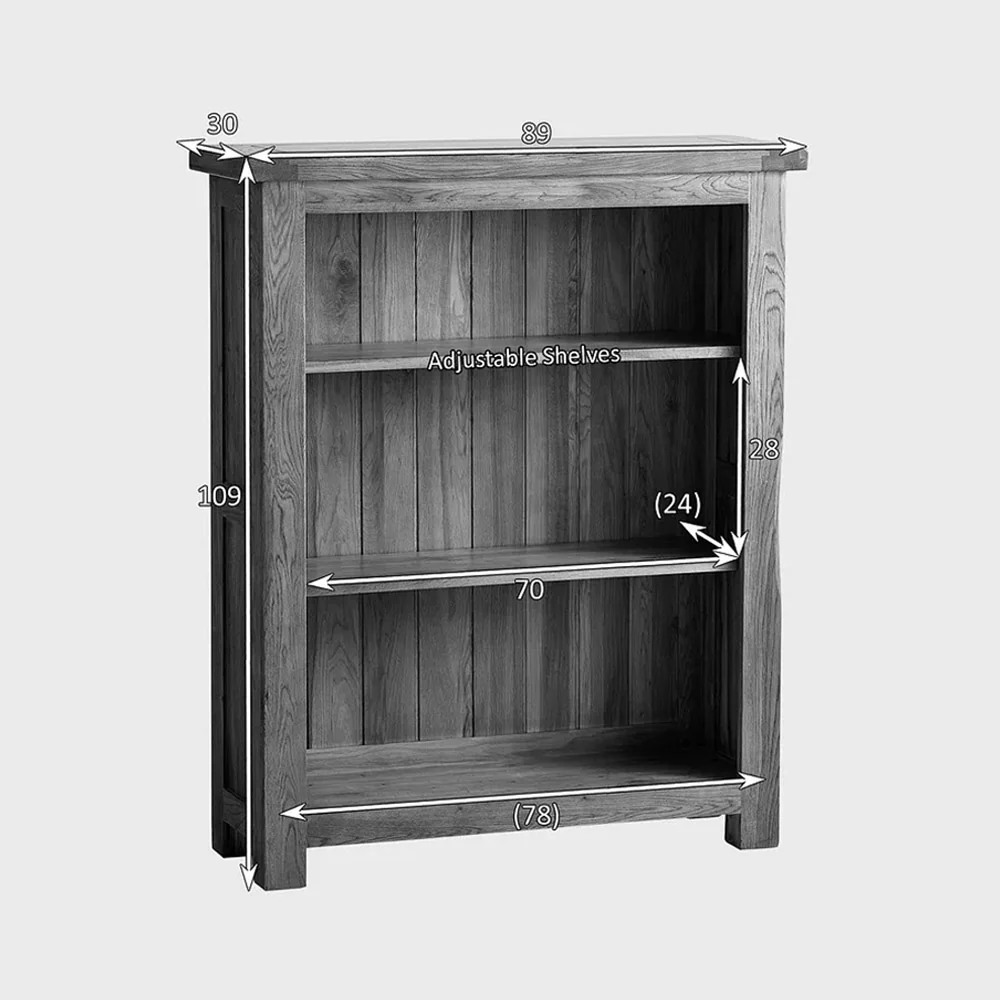Rustic Country Solid Oak Small Bookcase - Image 4