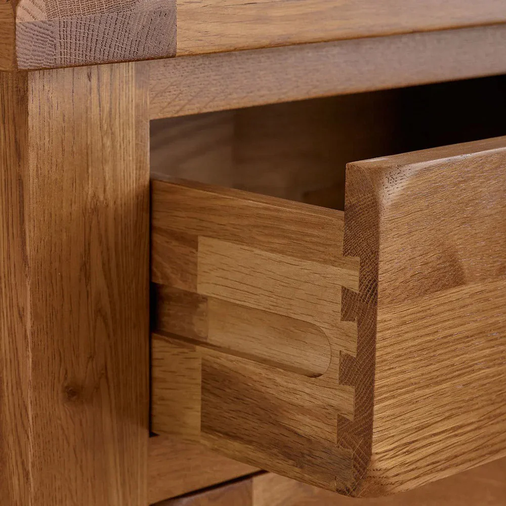 Rustic Country Solid Oak Small Sideboard with Hutch Dresser - Image 3
